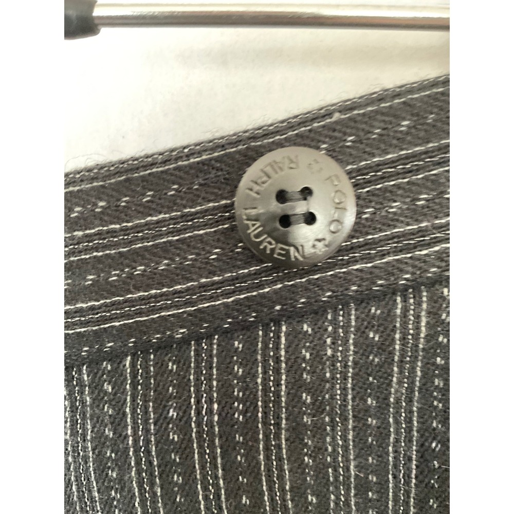 Ralph Lauren Country Womens 10 Wool Pinstripe Trousers black High Rise vintage - Picture 8 of 13